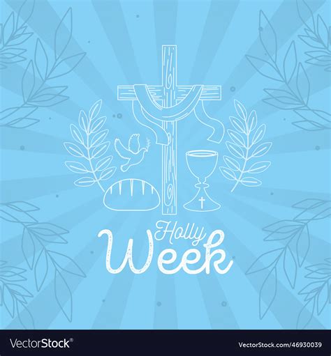 Colored Holy Week Poster With Religious Icons Vector Image