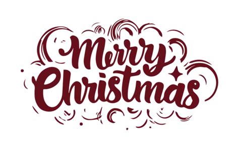 Merry Christmas Typography Text Lettering Illustration Vector Merry