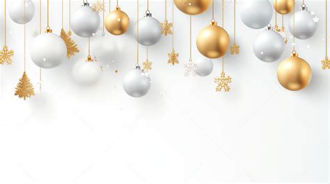 Banner De Ano Novo De Natal Bola De Ouro E Prata Pendurada Em Fundo