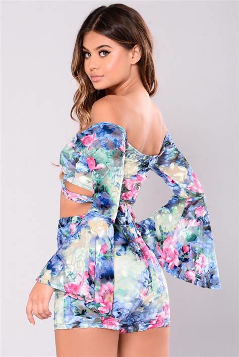 Coral Reef Floral Set Multi Crop Tops Women Fashion Cool Outfits