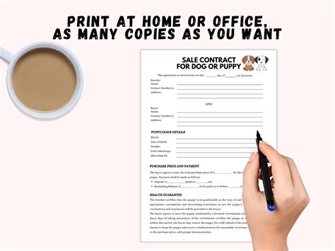 Puppy Sales Contract Printable Puppy Deposit Contract Puppy Sale