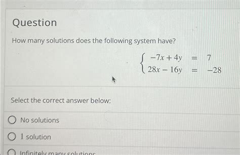 Questionhow Many Solutions Does The Following System