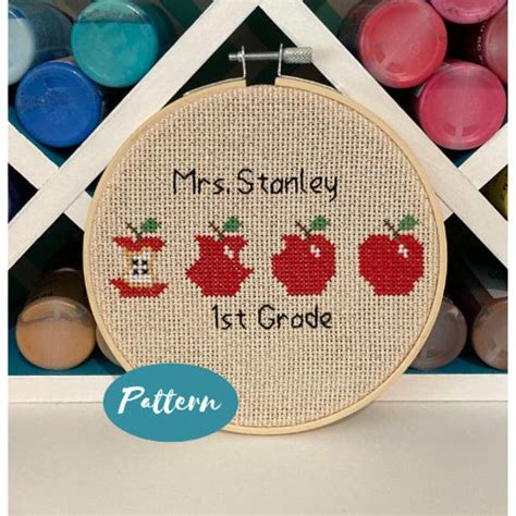 PATTERN Custom Cross Stitch Teacher Gift Sewing Needlecraft Sewing