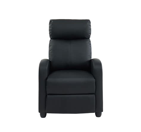 Fauteuil Inclinable Alva En Pu Noir Avec Fonction Push Back à Prix