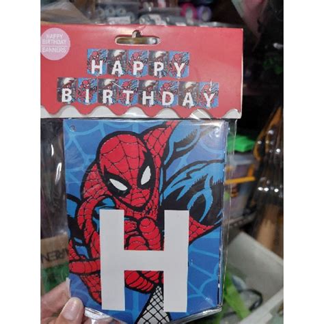 Jual Banner Happy Birthday Spiderman Banner Spiderman Bunting Flag