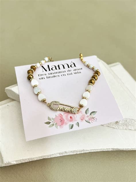 Pulsera Mama Corazon Nacar Luminis Accesorios