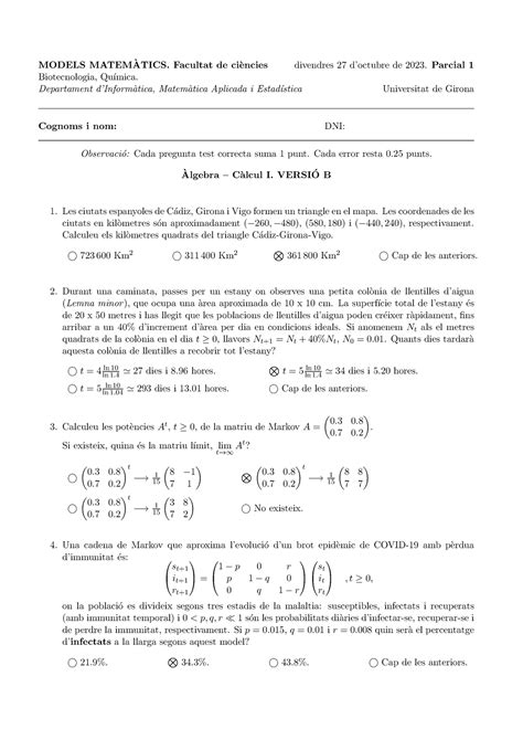 Ex Parcial Resolucions Models Matem Atics Facultat De