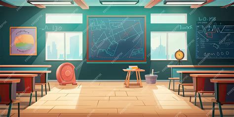 Premium Ai Image School Classroom Interior Vector Illustration In Cartoon Style Education Concept