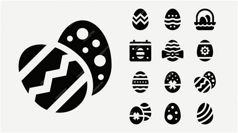 Premium Vector Easter Eggs Solid Icons