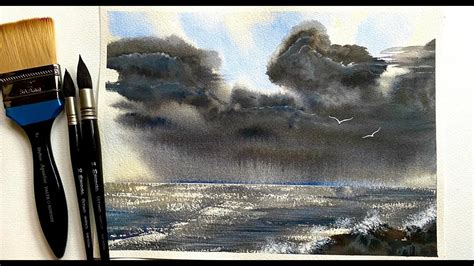 Morgaines Stormy Sky Watercolor Landscape Painting Tutorial Simple