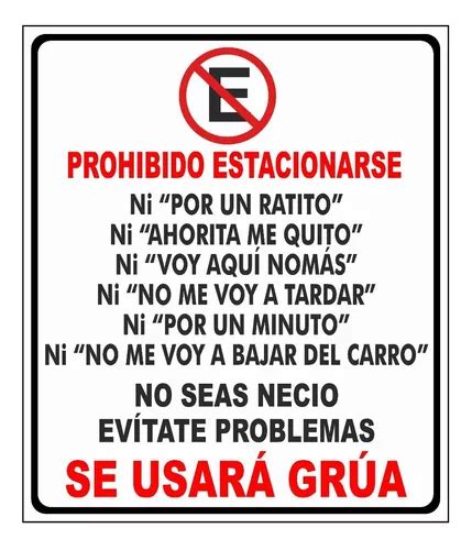 Letrero Prohibido Estacionarse X Cm Lamina Env O Gratis