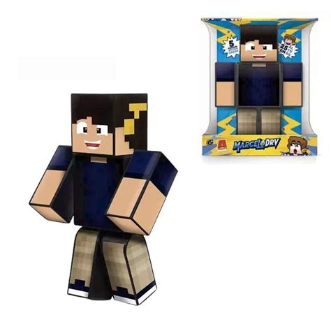 Boneco Articulado Marcelo Drv Gamer Skin Minecraft 25cm Zoom