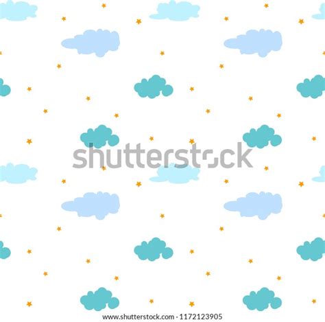 Sky Clouds Seamless Pattern Be Used Stock Vector Royalty Free