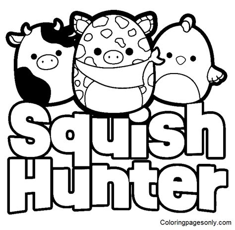 Squishmallow Squish Hunter Coloring Page Free Printable Coloring Pages