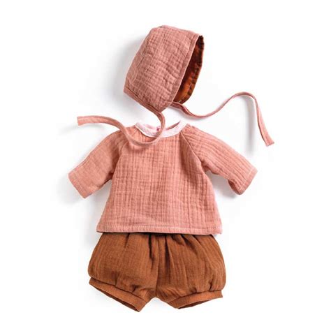 Peach 3 Piece Doll S Outfit From Pomea By Djeco