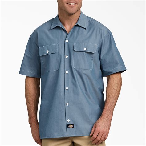 Relaxed Fit Short Sleeve Chambray Shirt Mens Shirts Dickies