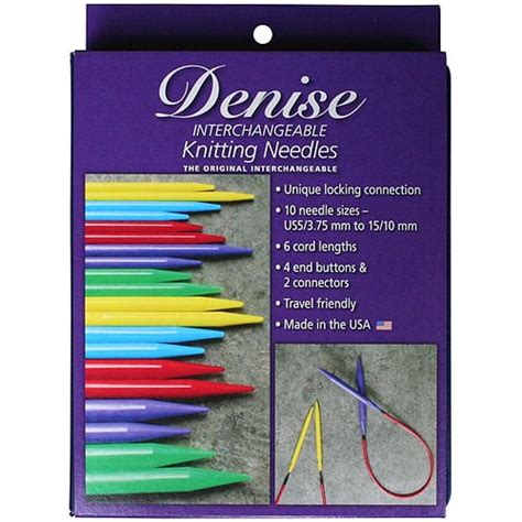 Denise Interchangeable Knitting Needles Kit Primary Colored Needles