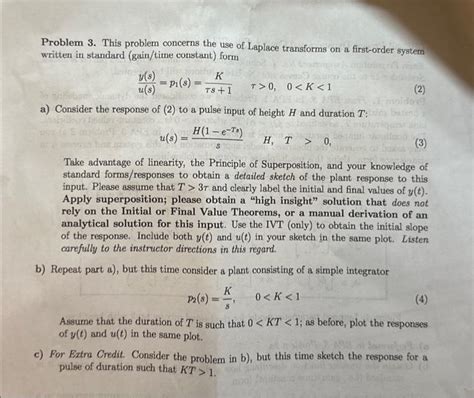 Solved Problem 3 This Problem Concerns The Use Of Laplace Chegg