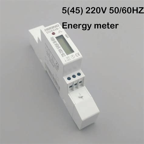 5 45 Een 45A 220V 50Hz 60Hz Lcd Display Eenfase Din Rail Kwh Watt Uur