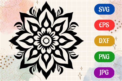 Mandala | Silhouette Vector SVG EPS DXF Graphic by Creative Oasis ...