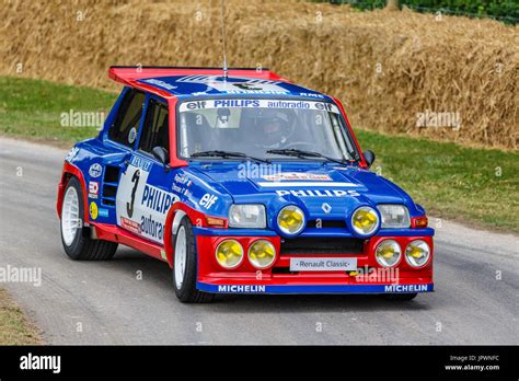 1985 Renault 5 Maxi Turbo Rally Car With Driver Jean Ragnotti At The