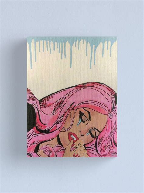 Pop Art Crying Woman Abstract Oil Painting Comic Book Girl Canvas