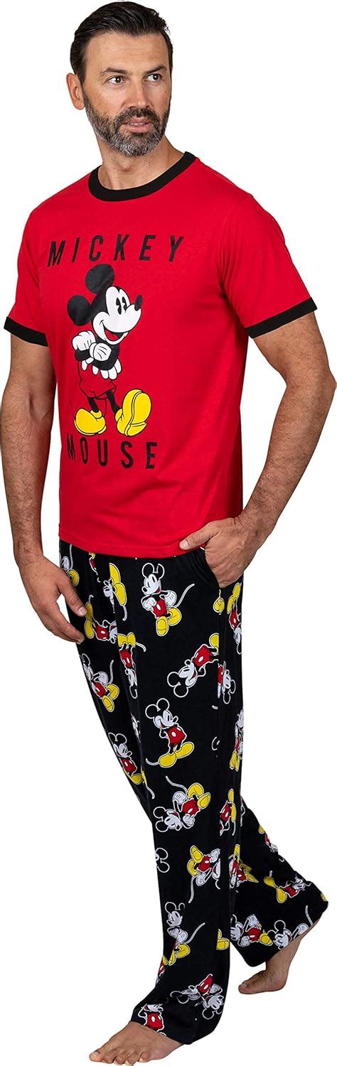 Disney Mens Classic Mickey Mouse Pajama Tee And Lounge Pant Set Amazonca Clothing Shoes