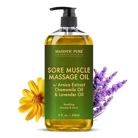 Majestic Pure Arnica Sore Muscle Massage Oil For Massage Therapy