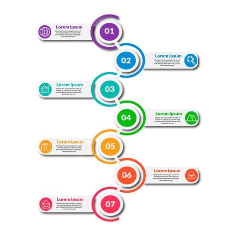 Abstract 7 Steps Infographis Elements Vector Illustration Idea Info