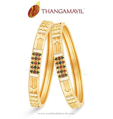 22 Carat Indian Gold Bangle Design - South India Jewels