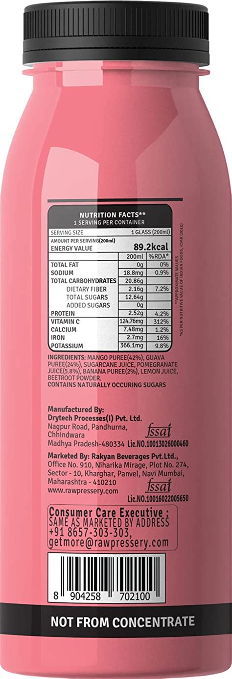 Raw Pressery Mixed Fruit Juice 12 X 200ml Weguarantee