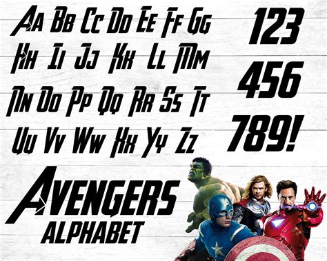 Avengers Font Alphabet Letters Svg Avengers Alphabet Svg Etsy