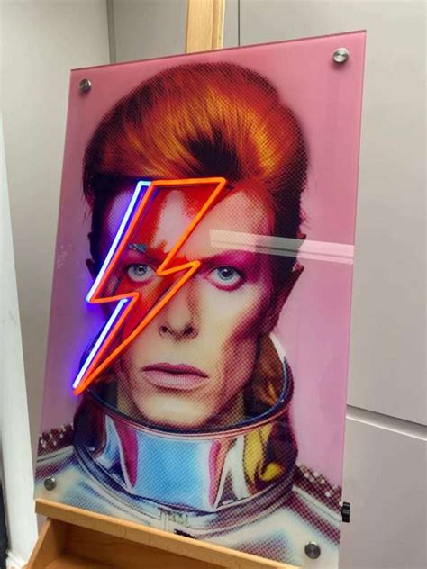 David Bowie Astronaut Space Led Neon Wall Art Rock Salt Prints