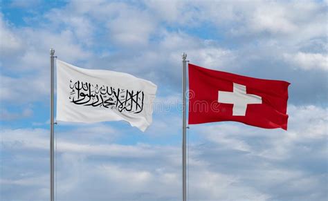 Switzerland And Afghanistan Flags Country Relationship Concept Stock