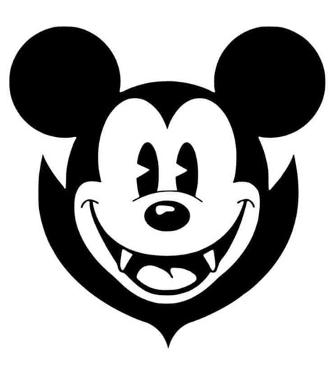 Mickey Mouse Vampire Pumpkin Stencil