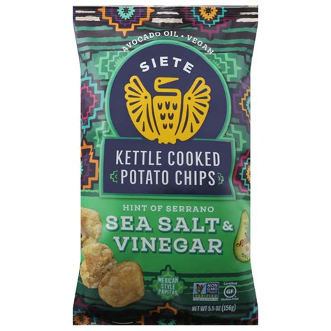 Save On Siete Kettle Cooked Potato Chips Hint Of Serrano Sea Salt