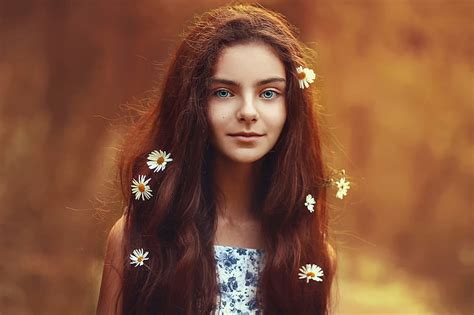 Hd Wallpaper Women Women Outdoors Flowers Portrait Hair Hairstyle