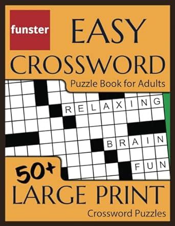 Funster Easy Crossword Puzzle Book For Adults 50 Large Print