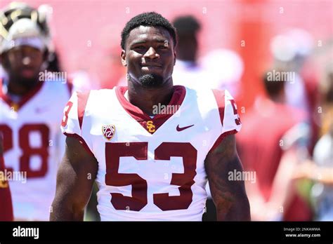 LOS ANGELES CA APRIL 23 USC Trojans Linebacker Shane Lee 53 Looks