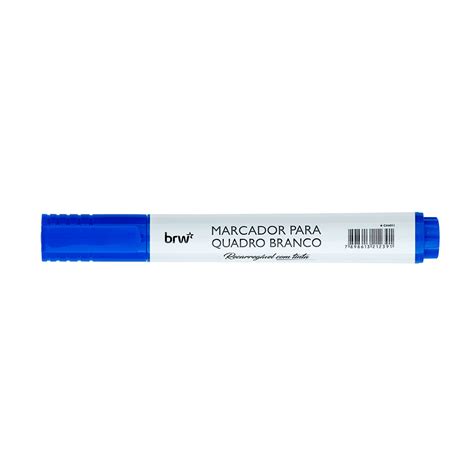 Pincel Marcador de Quadro Branco Recarregável Azul Caixa c 12 Unidades BRW