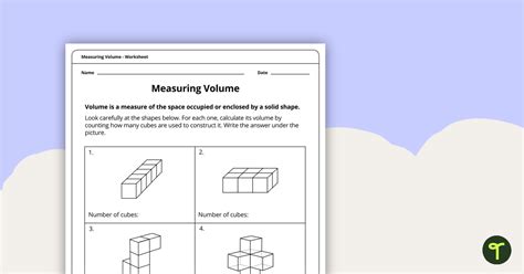 Measuring Volume Worksheet | Teach Starter - Worksheets Library