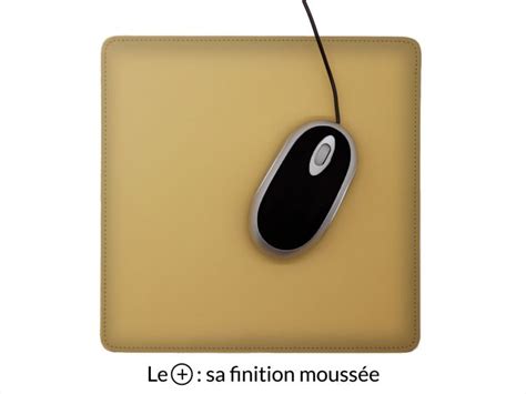 Tapis Souris En Cuir Ts Beige Accessoire De Bureau Made In France