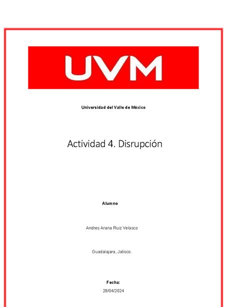 Actividad 4 Disrupción Transformar Para Impactar Universidad del