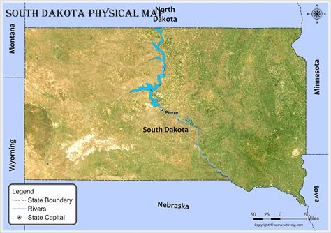 Physical Map Of South Dakota Check Geographical Features Of The South