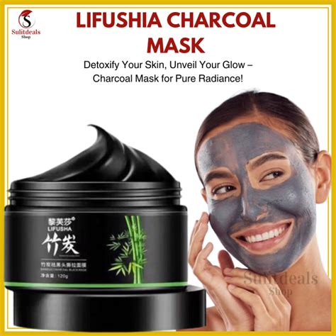 Lifusha Bamboo Charcoal Mask 120g Deep Cleansing Blackhead Remover Nose Strip Face Mask With