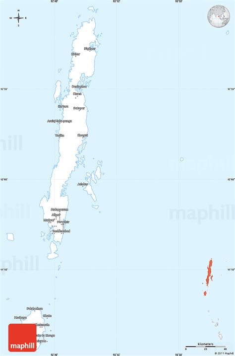 Classic Style Simple Map Of Andaman Islands