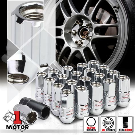 16 Chrome M12x1 5 45mm Full Threaded Open End Tuner Wheel Lug Nut W 4