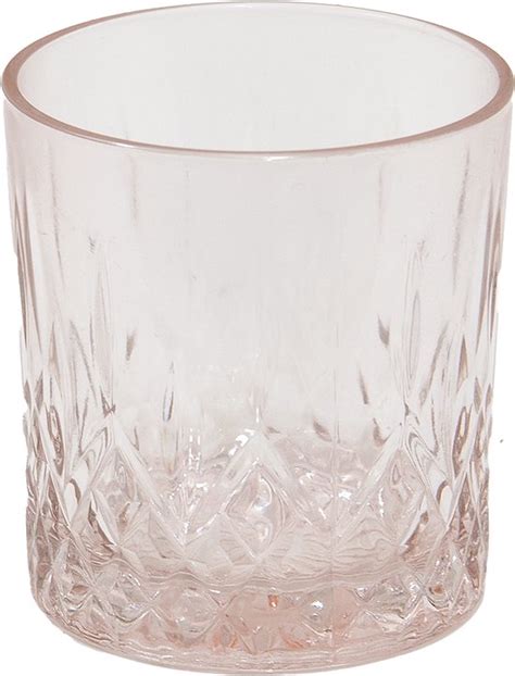 Clayre Eef Waterglas 300 Ml Roze Glas Rond Drinkbeker Bol