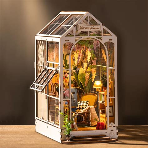 Robotime Diy Book Nook Kit Garden Shed With Furniture And Led Lamp D