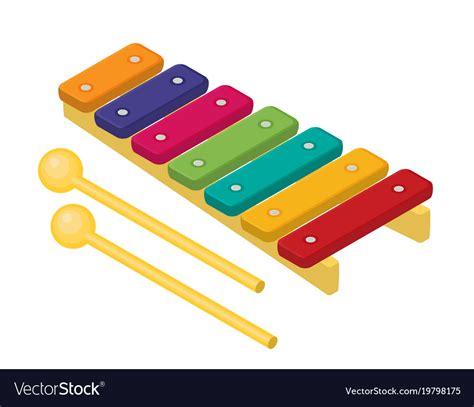 Flat Colorful Xylophone Toy Royalty Free Vector Image